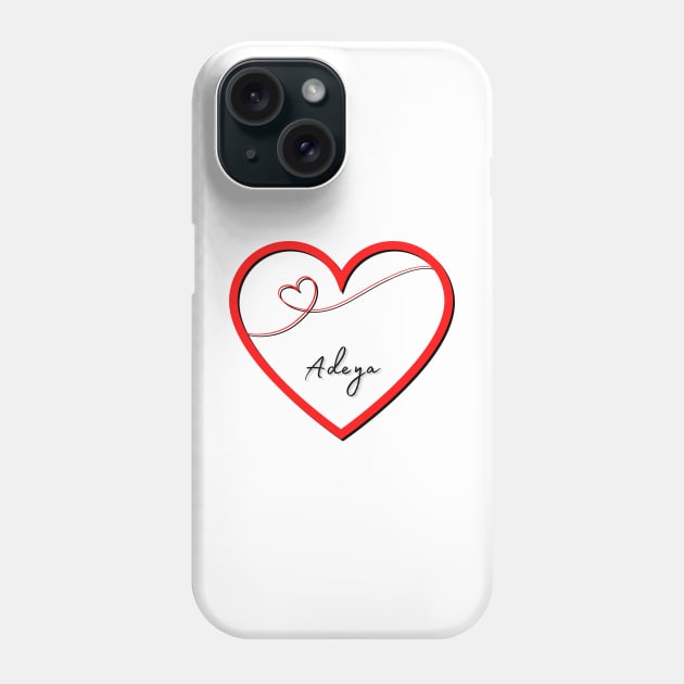 ADEYA  Name in Heart Phone Case by EmoteYourself