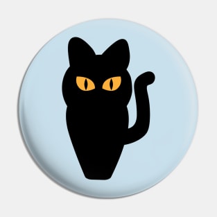 Cat Statue Glowing Eyes in The Night Pin