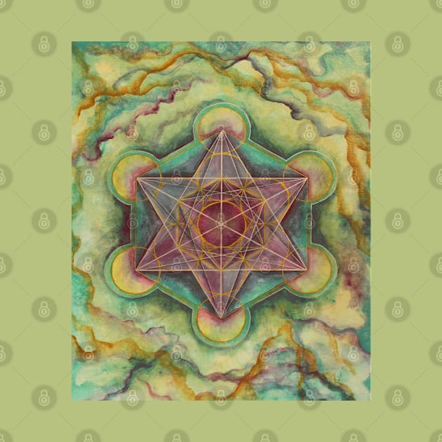 Metatron's Cube Painting Sacred Geometry by Heartsake