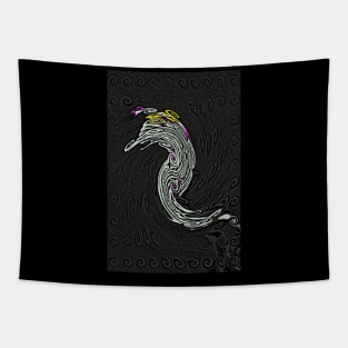 colourful seahorse design Tapestry