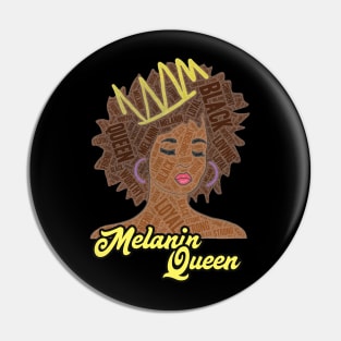 Melanin Queen Words in Afro Hair Pin