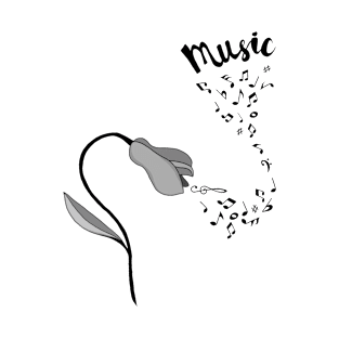 Flower and music T-Shirt