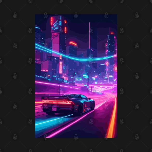 Retro Night Car Poster by VENZ0LIC