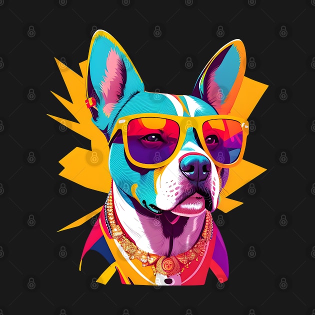 Colorful Happy Pitbull by ColorCanvas