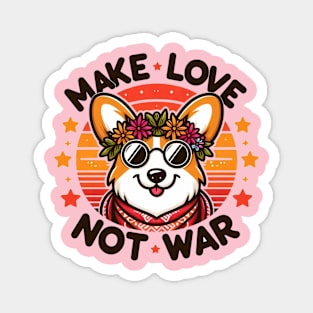 Hippie Corgi Magnet