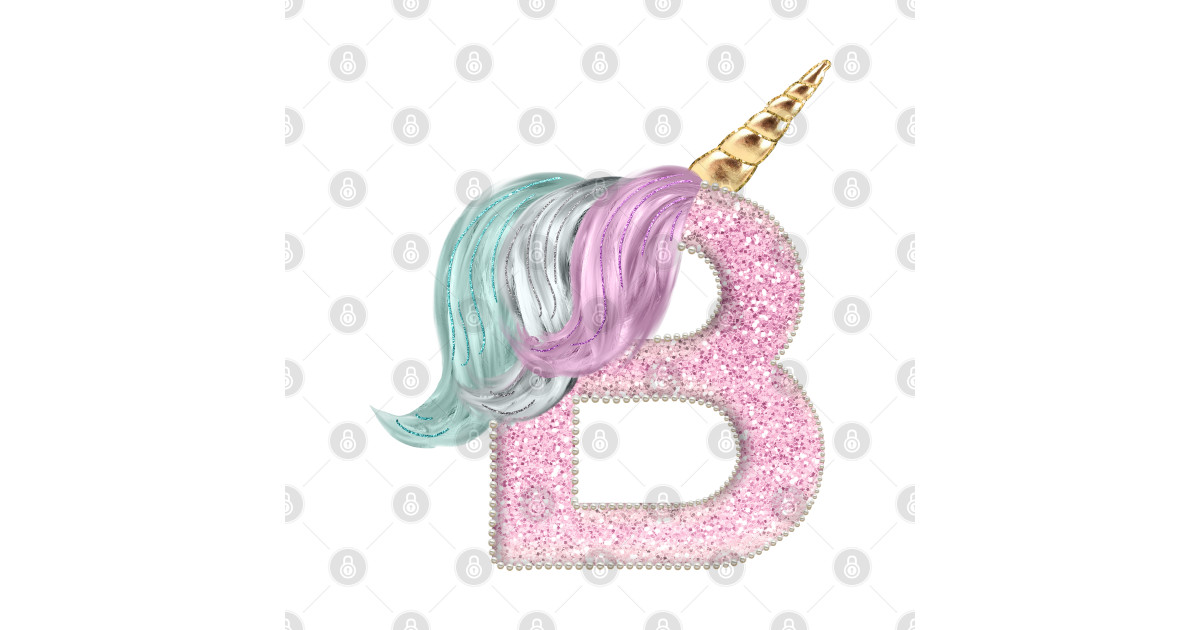 letter b animal alphabet unicorn monogram unicorn t shirt