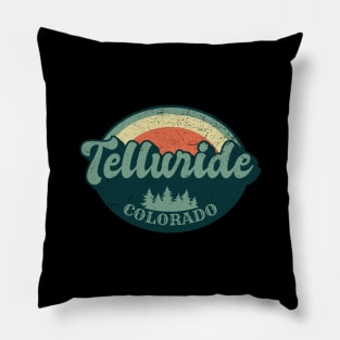 Telluride Colorado Retro Pillow