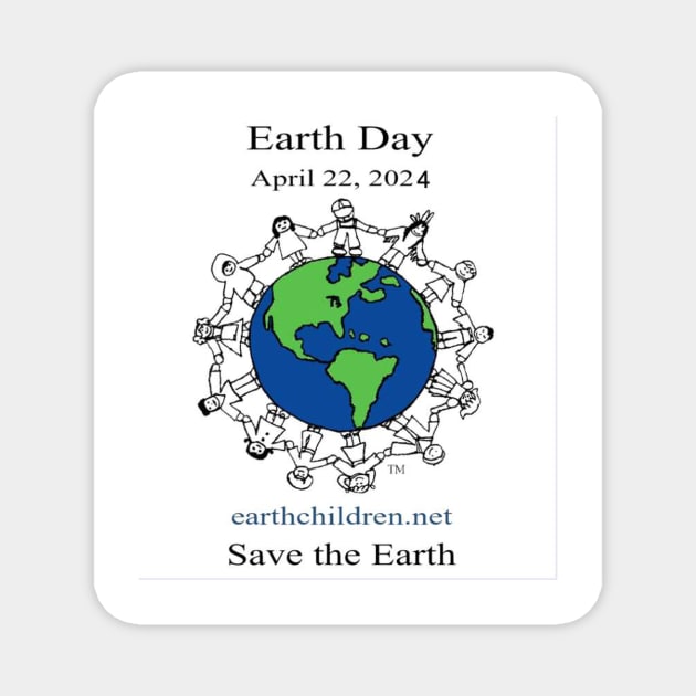 Earthchildren Earthday Logo 2024 Magnet by earthchildren.net