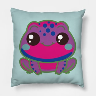 Bi Pride Frog | Cute Design with Bisexual Flag Colors Pillow