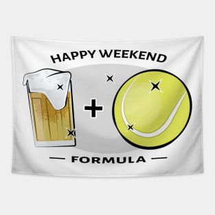 Happy Weekend Formula - Tennis & Beer Tapestry