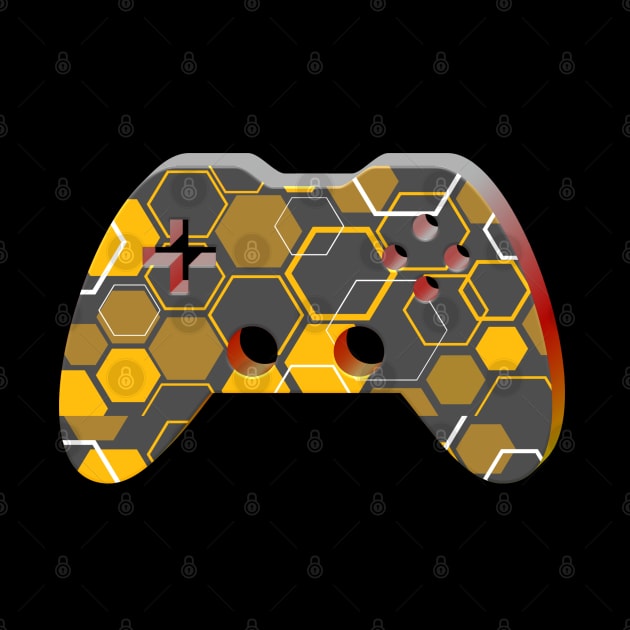 Honey Comb Yellow Pattern -Gaming Gamer Abstract - Gamepad Controller - Video Game Lover - Graphic Background by MaystarUniverse