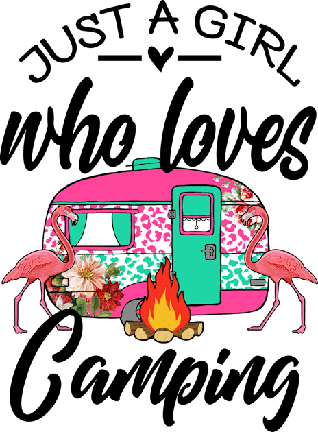 Just a Girl Who Loves Camping Kids T-Shirt by Okanagan Outpost