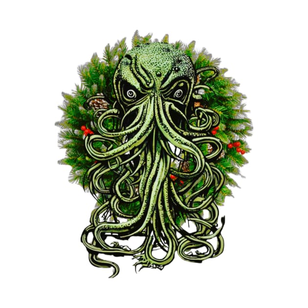 Cthulhu Christmas Wreath! by Atomic City Art