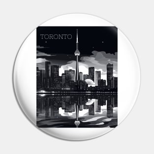 Toronto, Ontario, Canada, Black and White, Travel Print, Travel Wall Art, Travel Home Décor, Travel Gift Art Pin