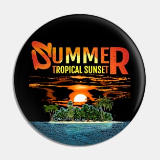 Tropical Summer Sunset Pin