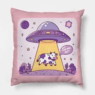 Alien gen Z cow abduction Pillow