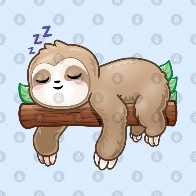 Adorable Sleeping Cute Sloth by PnJ