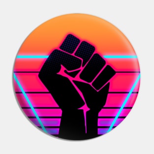 BLM Black Lives Matter 80s Vaporwave Retro Sunset Pin