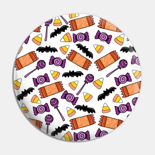 Orange and Purple Halloween Candy Pattern, made by EndlessEmporium Pin