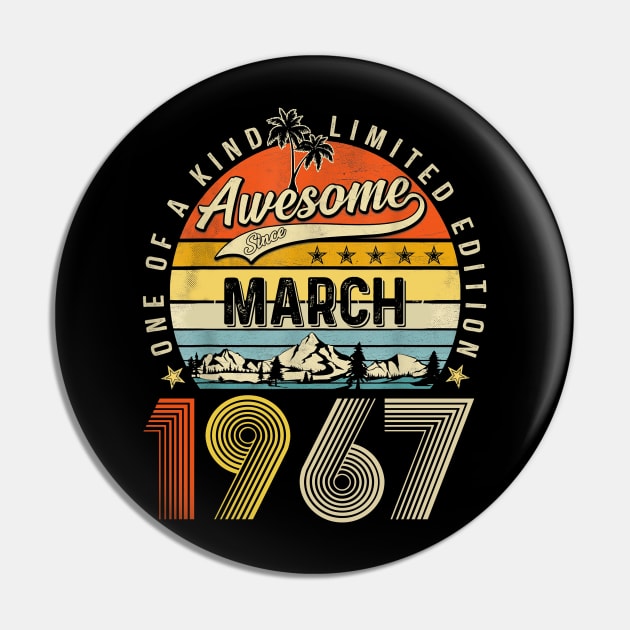 Awesome Since March 1967 Vintage 56th Birthday Pin by louismcfarland