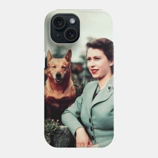 Queen Elizabeth and Corgi Phone Case