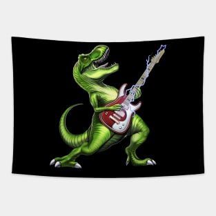 T-Rex Dinosaur Playing Guitar Tapestry