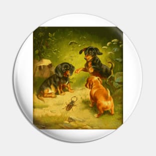 Dachshund Puppies at Play (circa 1900) by Carl Reichert Pin