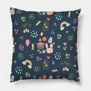 Navy Easter Nursery Pattern Pillow