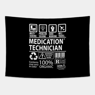 Medication Technician T Shirt - MultiTasking Certified Job Gift Item Tee Tapestry