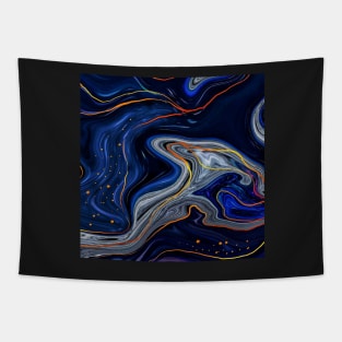 Golden Lines and Dark Bluish Marbling Inkscape Tapestry