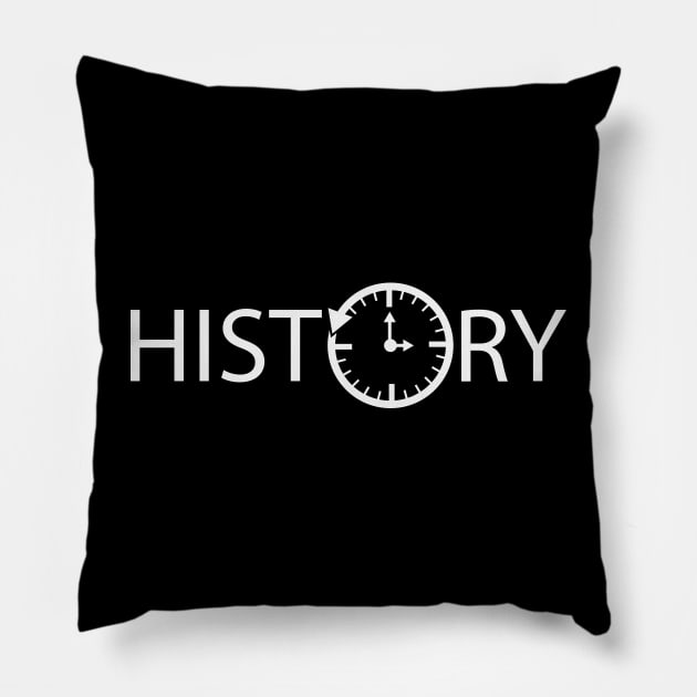 History artistic typographic logo design Pillow by DinaShalash