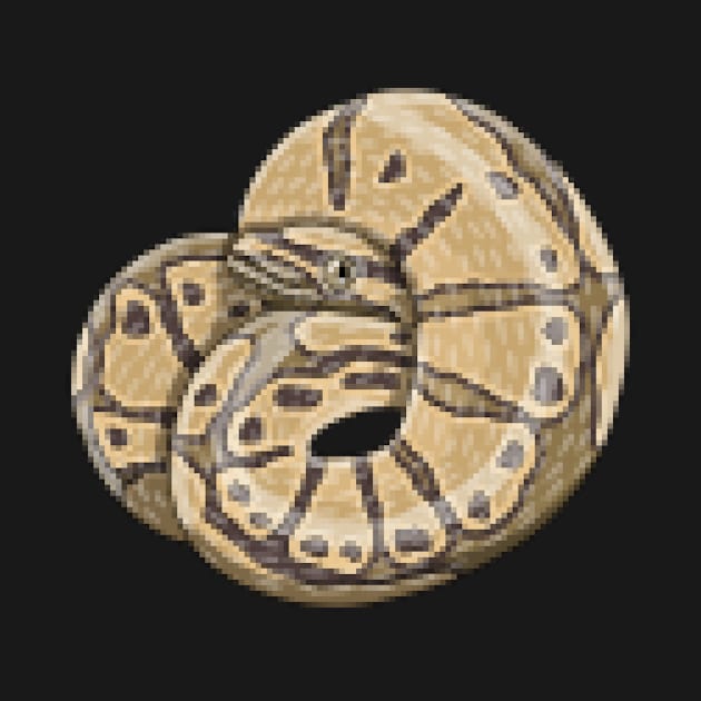 8bit hypomelanistic ball python by Artbychb