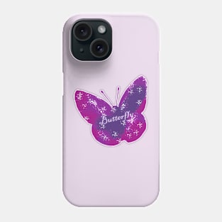 Purple Watercolor Butterfly Art T-shirt Phone Case