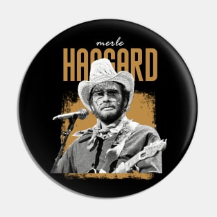 Merle Haggard - Retro Style Country Music Pin