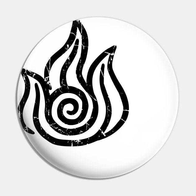 Fire black symbol Pin by OtakuShirt