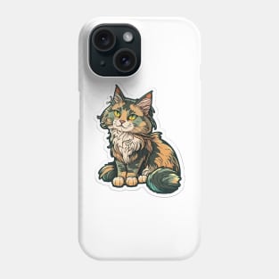 Majestic Maine Coon Cat Sticker Phone Case