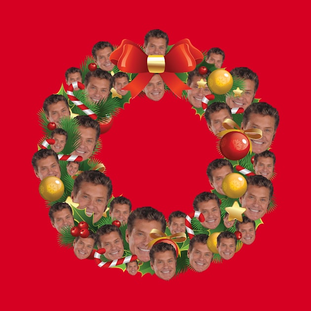 David Hasselhoff Multiface Christmas Wreath by Rebus28