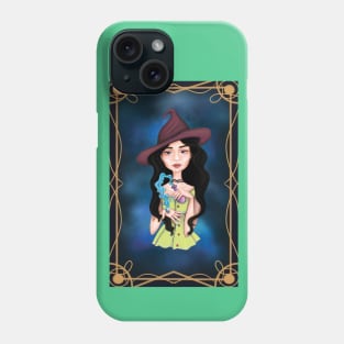 Brunette aquariu witch Phone Case