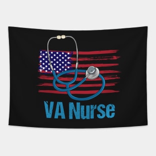 VETERAN AFFAIRS NURSE: VA Nurse American Flag Tapestry