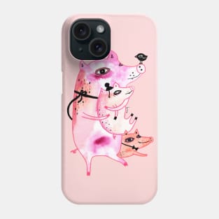 Three and Free little pigs Phone Case