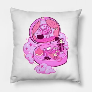 tiny witch pink Pillow