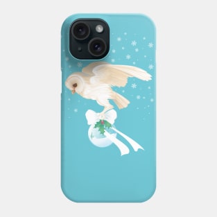 Barn Owl Carrying Christmas Globe Phone Case