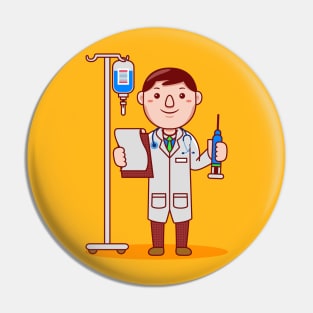 Cute Doctor Cartoon Pin