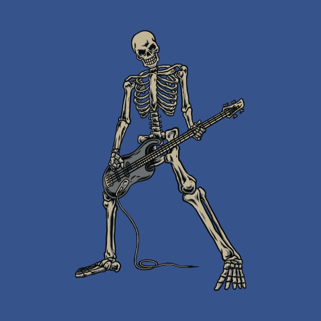 Cool Skeleton Playing Bass Music Instrument Design for Bass Guitarist and Bass Player Gift by Arteestic