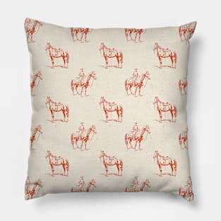 Western Cowboy Horses Pillow