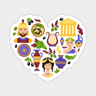 Greece Heart Magnet