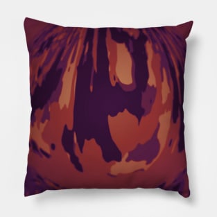 Orange Camo Camouflage Print Pattern Pillow