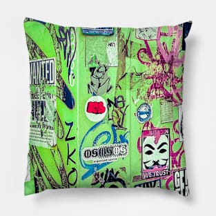 Green Street Sticker Urban Tag NYC Pillow