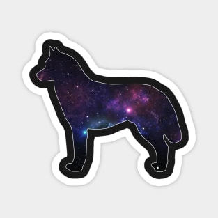 Galaxy Siberian Husky Silhouette Magnet