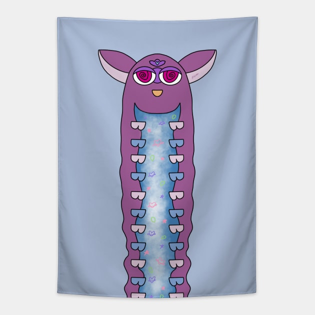 Space Furby Tapestry by AlienClownThings